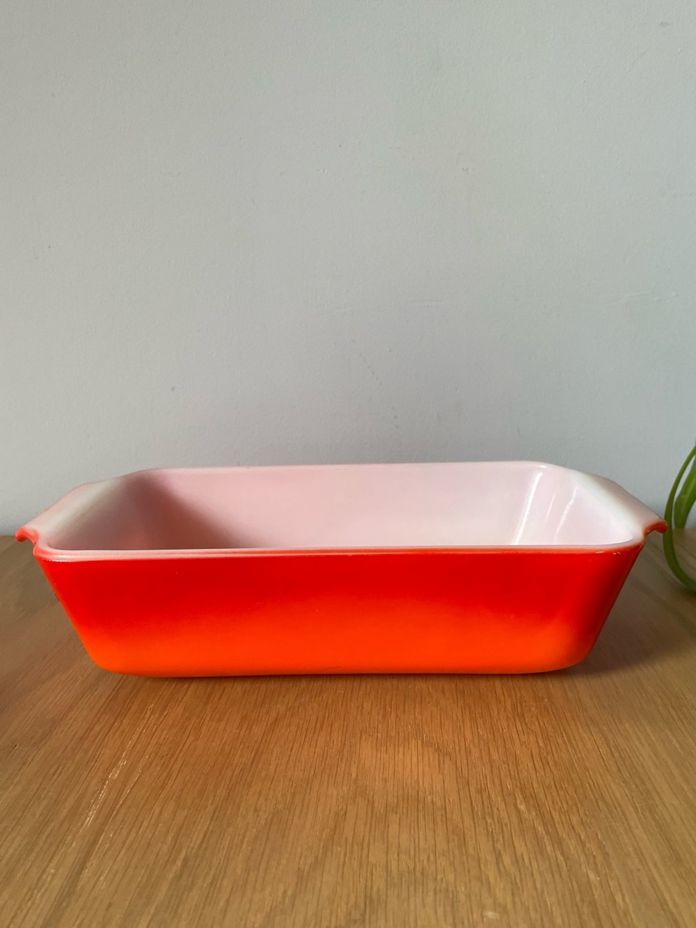 Vintage MCM Anchor Hocking Fire-King Orange Milk Glass Baking Loaf Pan 1 QT